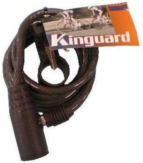 Kinguard Bicycle Cable Lock with Key Black