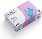 GMT Super Gloves Γάντια Βινυλίου Χωρίς Πούδρα σε Μπλε Χρώμα 100τμχ