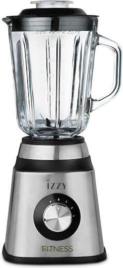 Izzy IZ-1601 Μπλέντερ με Γυάλινη Κανάτα 1.5 lt 1000W Inox