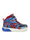 GRAYJAY Παιδικά Sneakers High Ανατομικά με Σκρατς & Φωτάκια Μπλε