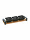 JK Home Decoration Wooden Dessert Divided Serving Tray with 3 Slots Black