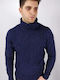 Sportswear Herren Langarm-Pullover Rollkragen Marineblau