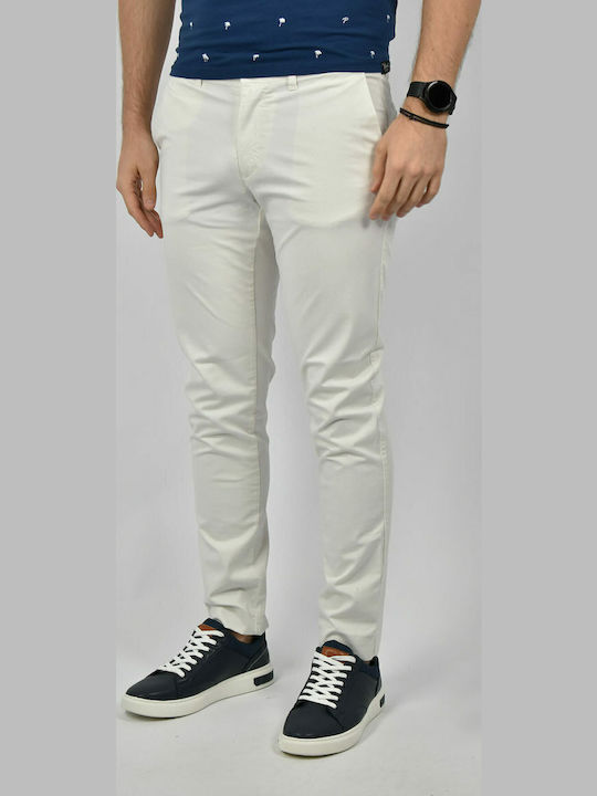 LC04-00012 Herrenhosen Chinos Schlank Passform Weiß