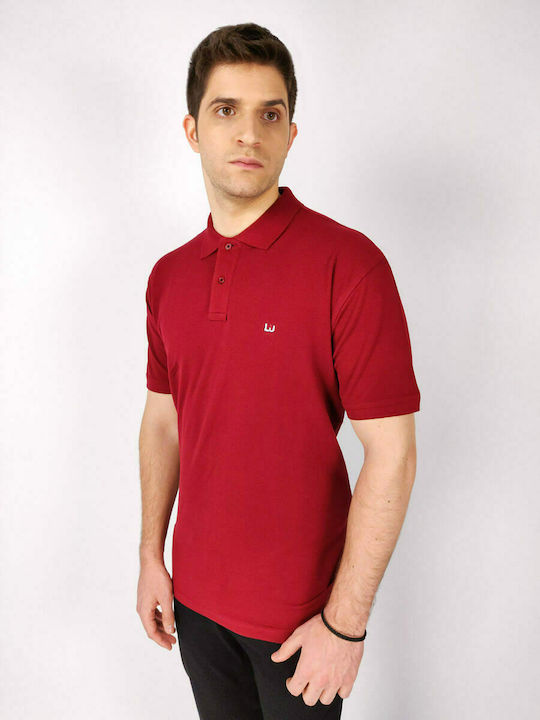 Leonardo Uomo Men's Short Sleeve Blouse Polo Red