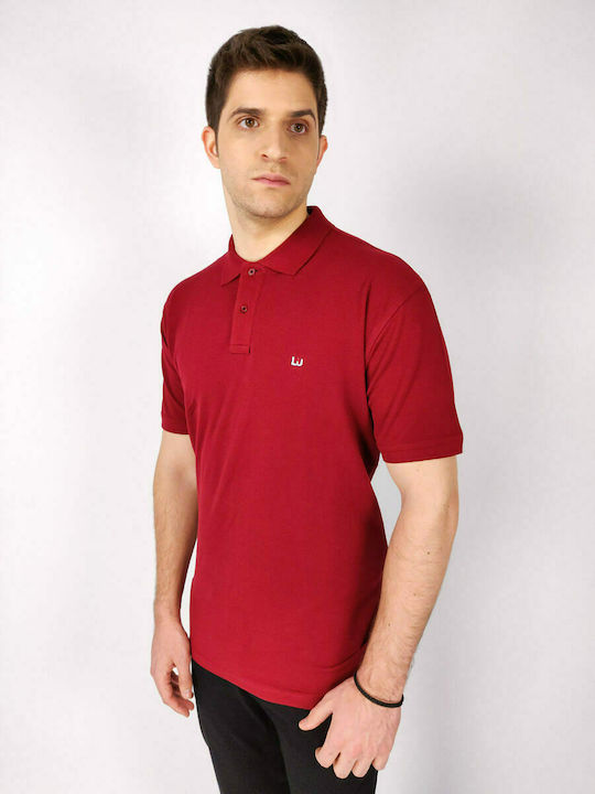 Leonardo Uomo Herren Kurzarmshirt Polo Rot