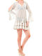 Verde Feminin Scurt Caftan de Plajă Ivory