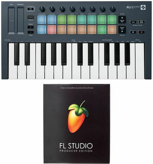 Novation Tastatura Midi FLkey Mini Image-Line FL Studio Producer Edition Bundle cu 25 taste Negru