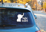 Σήμα Baby on Board με Αυτοκόλλητο Baby Elephant Λευκό