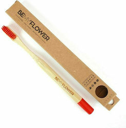 BeMyFlower Periuță de dinți Bambus Mediu Beige / Red