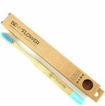 BeMyFlower Manual Toothbrush Bamboo Soft Beige / Blue 1pcs