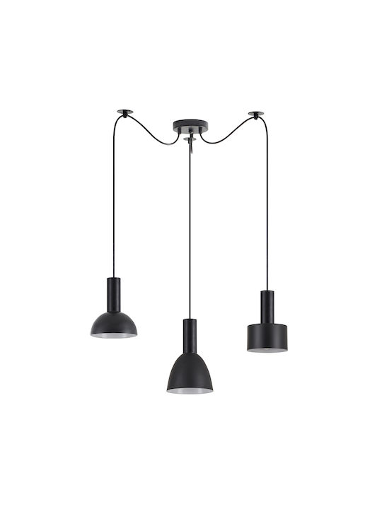 Home Lighting Pendant Lamp 3xE27 Black