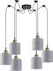 Home Lighting Pendant Chandelier for 6 Bulbs E27 Gray