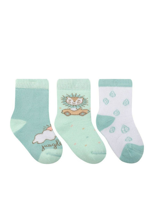 Kikka Boo Kids' Socks Knee-High Jungle King Turquoise 3 Pairs