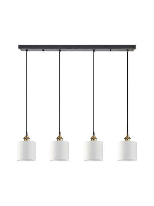 Home Lighting Висящ Окачване Rail за 4 Крушки E27 Бял