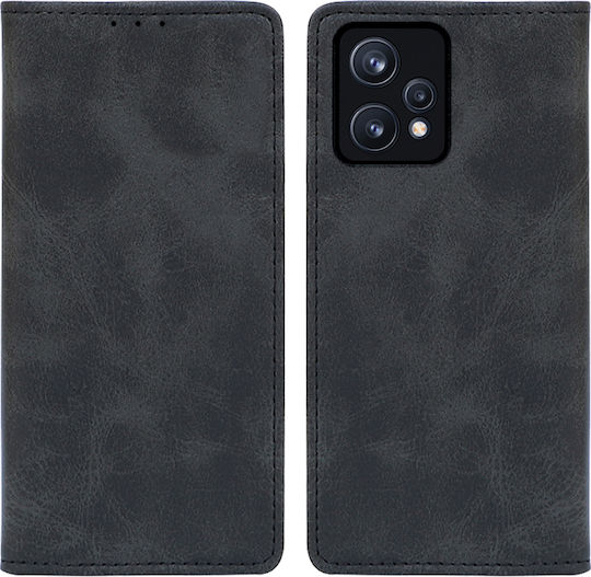 Sonique Vintage Wallet Δερματίνης Μαύρο (Realme 9 4G / Realme 9 Pro Plus 5G)