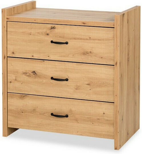 Amelia Baby Dresser with 3 Drawers Beige 84x46x87cm