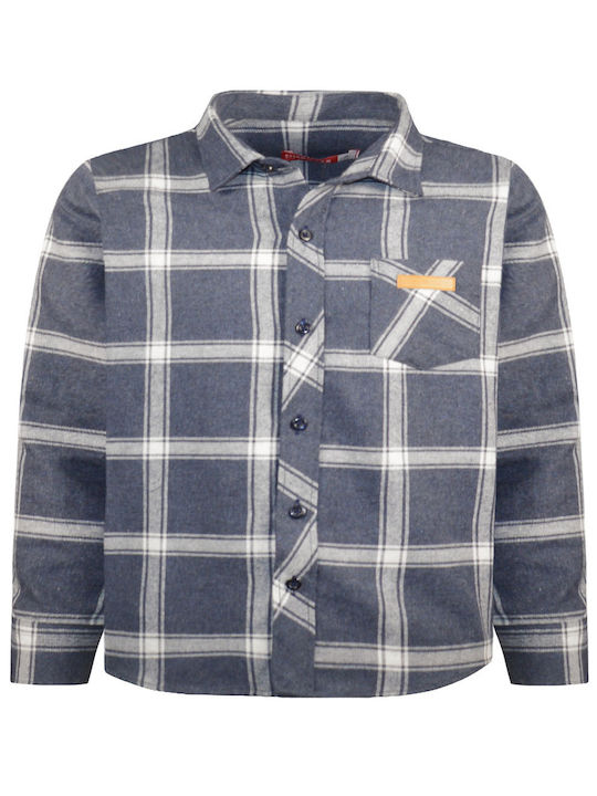 Energiers Kids Checked Shirt Navy Blue