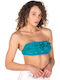 Strapless Bikini with Ruffles Neon Blue 2
