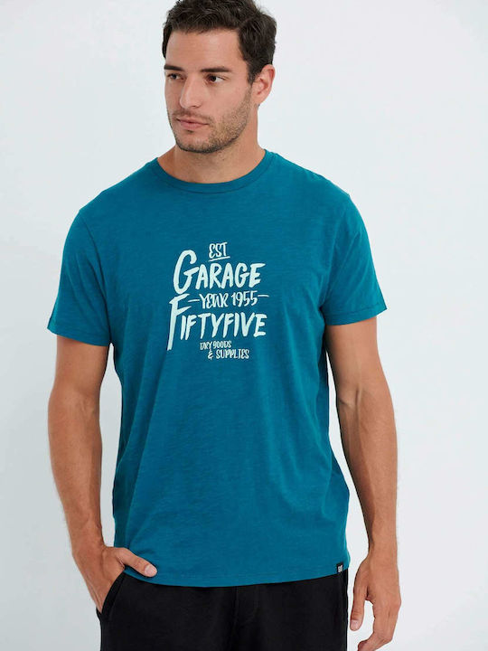 Garage Fifty5 Ανδρικό T-shirt Μπλε με Στάμπα