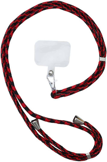 Hurtel Stylish Λουράκι Λαιμού για Κινητά Μαύρο/Κόκκινο
