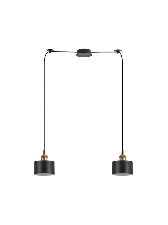 Home Lighting Pendant Light Two-Light for Socket E27 Black