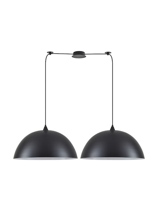 Home Lighting Μοντέρνο Κρεμαστό Φωτιστικό Δίφωτο Καμπάνα με Ντουί E27 σε Μαύρο Χρώμα