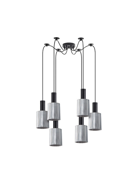 Home Lighting Pendant Chandelier for 6 Bulbs E27 Black