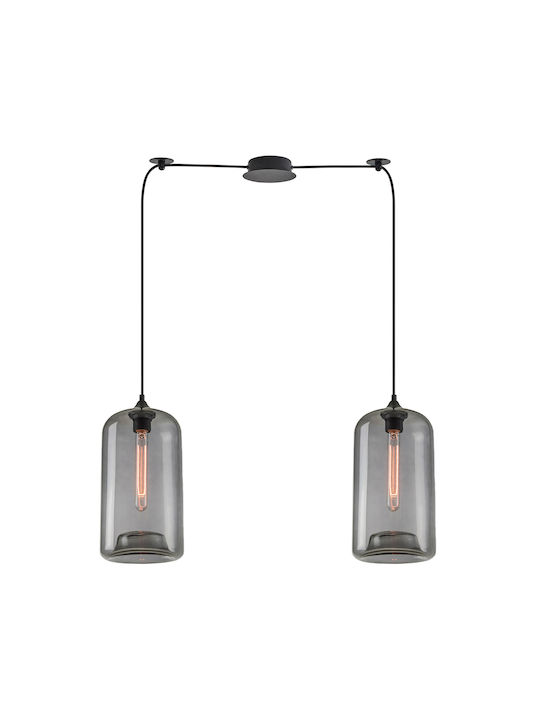 Home Lighting Pendant Light Two-Light for Socket E27 Black