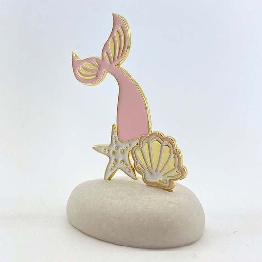 Christening Favor with Mermaid Tail Decorative from Metal 50 Pieces 7cm BA59