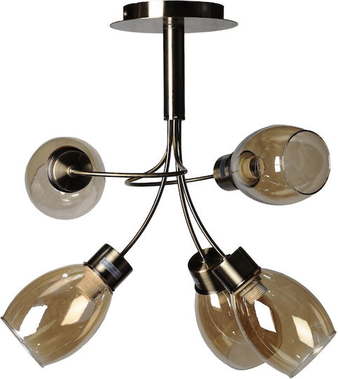 Avide ABPL-5XE14-ASPA Deckenleuchte 45cm Honig mit Fassung E14