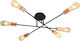 Avide ABPL-6XE27-AVA Ceiling Mount Light 30cm Black with Socket E27