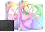 NZXT F140 RGB Case Fan με Σύνδεση 4-Pin PWM 2τμχ Λευκό