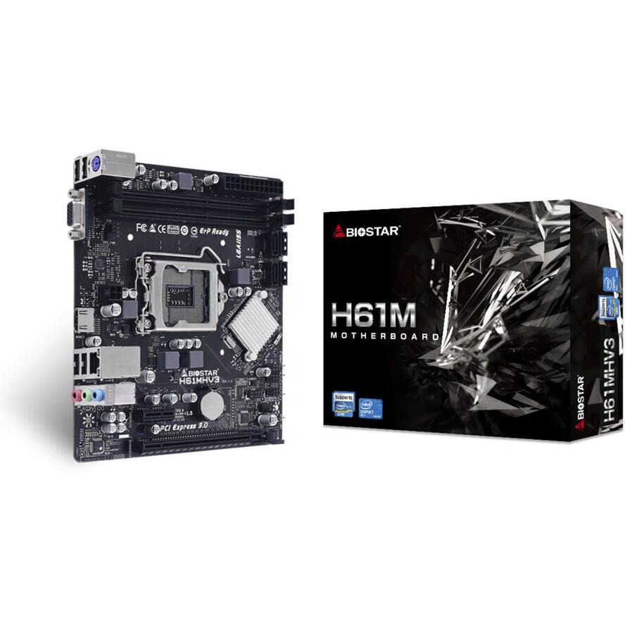 Biostar Ver 7.0 Motherboard Micro ATX με Intel 1155 Socket (H61MHV3)