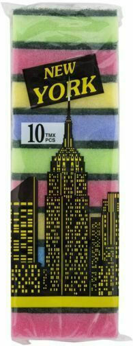 New York Kitchen Sponge for Dishes Multicolour 10pcs