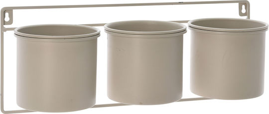 Hanging Planter Metal Beige 14x15.5x18.2cm.