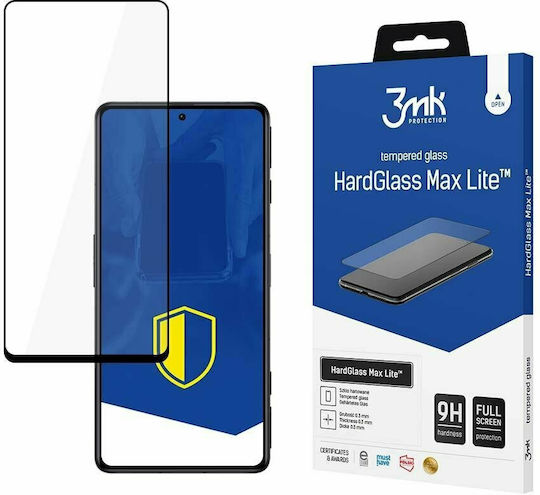 3MK HardGlass Max Lite Vollflächig gehärtetes Glas Schwarz (Xiaomi Poco F4 Gt, Redmi K50 Ge)