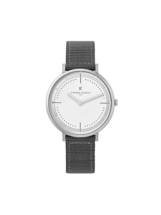 Pierre Cardin Belleville Park Watch Battery with Gray Fabric Strap