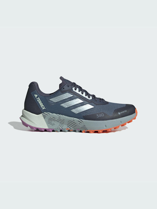 Adidas Terrex Agravic Flow 2.0 GTX Ανδρικά Αθλητικά Παπούτσια Trail Running Αδιάβροχα με Μεμβράνη Gore-Tex Wonder Steel / Magic Grey / Impact Orange