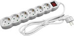 Entac 6-Outlet Power Strip 5m 5pcs White