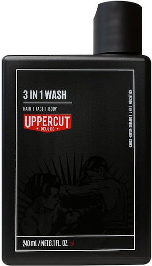 Uppercut Deluxe 3 In 1 Wash Αφρόλουτρο για Άνδρες για Μαλλιά , Πρόσωπο & Σώμα 240ml