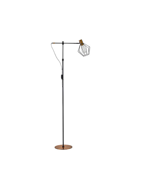 Home Lighting Adept Vintage Floor Lamp H165xW49cm. with Socket for Bulb E27 Gold