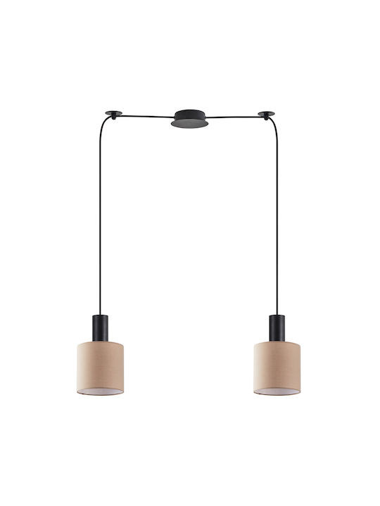 Home Lighting Pendant Light Two-Light for Socket E27 Brown