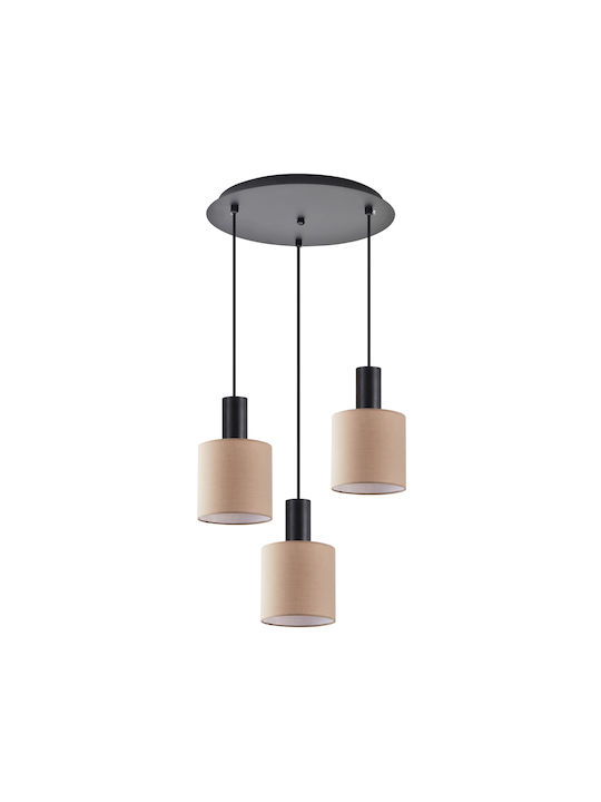 Home Lighting Pendant Light Three-Light for Socket E27 Brown