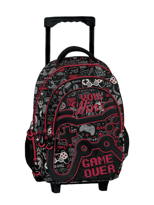 Graffiti Video Game School Bag Trolley Elementary, Elementary in Red color