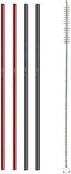 Lamart Metallic Red Straws with Brush