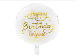 Foil balloon Happy Birthday To You White, 35cm