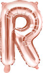 Letter R Foil Balloon Pink Gold Foil, 35cm, 1 pc.