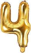 Foil Balloon 0-9 Gold 35cm