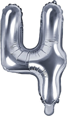 Foil Balloon 0-9 Silver 35cm