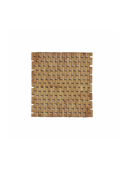 General Trade Bath Mat Wooden Square 727778 Brown 54x54cm